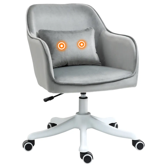 Office Chair with Rechargeable Electric Vibration Massage Lumbar Pillow, Wheels by Vinsetto
