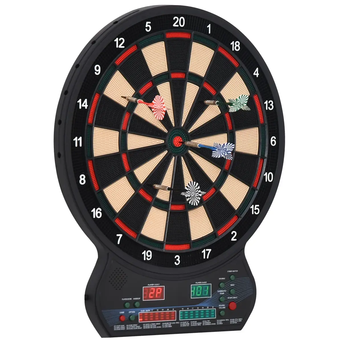 Electronic Dartboard LED Digital Score 27 Games with 12 Soft Darts Ready-to-Play by HOMCOM