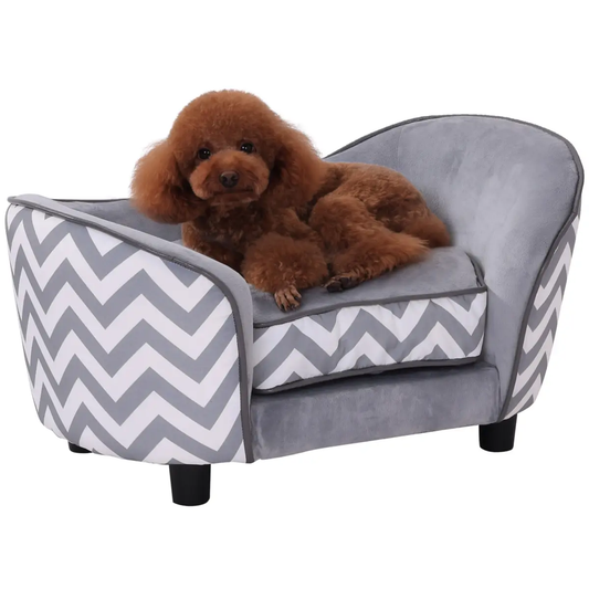 PawHut Dog Sofa Pet Couch for XS Dogs with Removable Sponge Padded Cushion Grey by PawHut