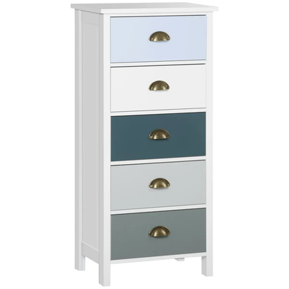 Chest of Drawers, 5-Drawer Dresser with Metal Handle by HOMCOM