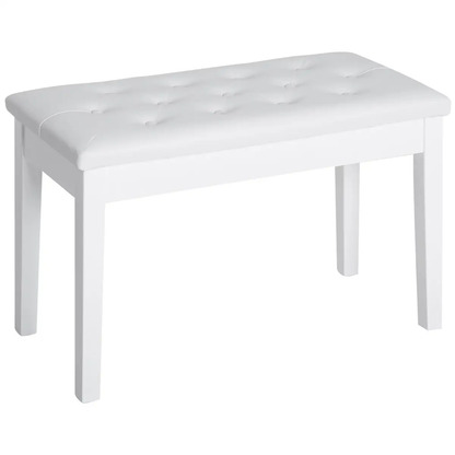 Classic Digital Keyboard Piano Bench Makeup Padded Seat Stool Solid Wood White by HOMCOM