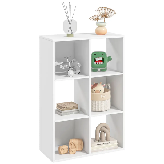 Storage Cabinet Bookcase 6 Cube Organiser Shelves White by Unbranded