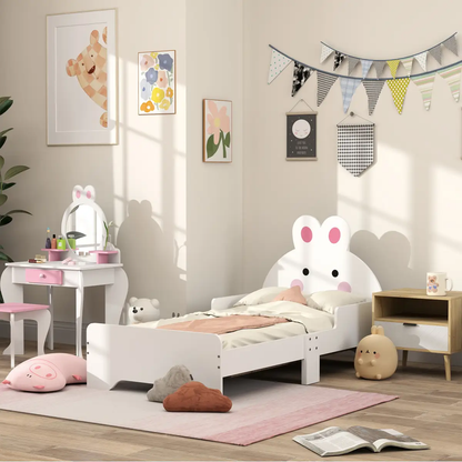 ZONEKIZ Toddler Bed, Kids Bedroom Furniture, Rabbit Design - White by ZONEKIZ