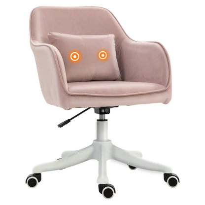 Office Chair with Rechargeable Electric Vibration Massage Lumbar Pillow, Wheels by Vinsetto