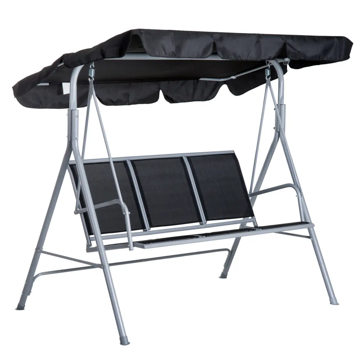 Outdoor 3-Seater Swing Chair-Black by Outsunny