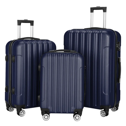 3 Pcs Suitcase Lightweight ABS Carry-on Hand Luggage 4 Spinner Wheels Trolley Case by N/A