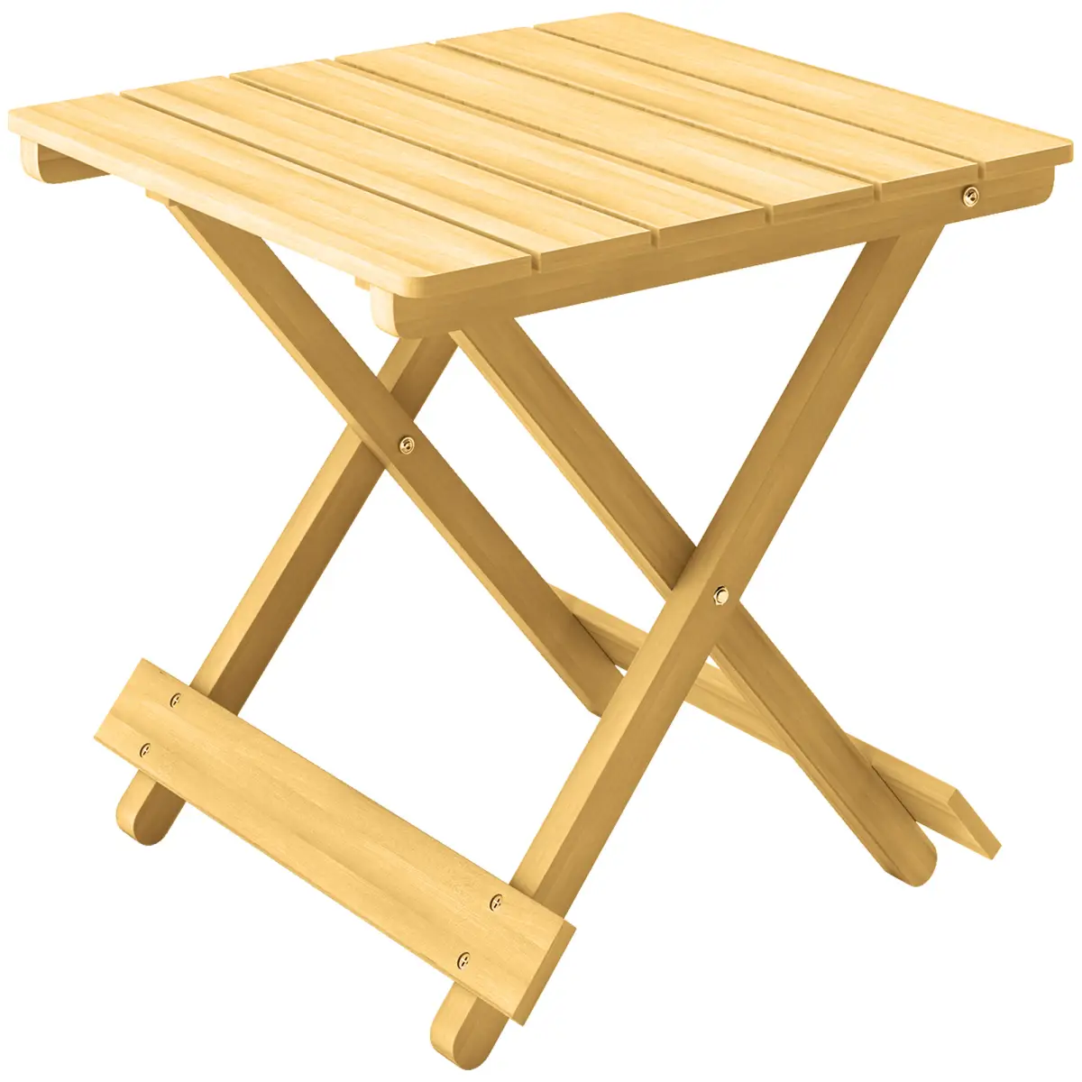Outsunny Wooden Folding Garden Table, Folding Side Table, Nature Wood Finish by Outsunny