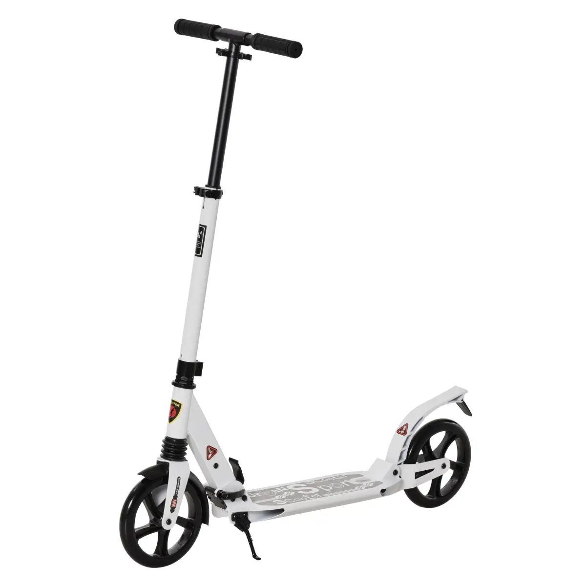 Kick Scooter Folding 2 Big Wheels Adjustable Adult Teens For 14 White HOMCOM by Unbranded
