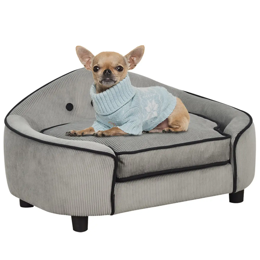Dog Sofa Bed Pet Chair w/ Sponge Padded Cushion for XS and S Size Dogs - Grey by PawHut