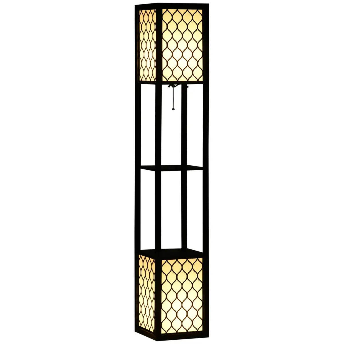 Floor Lamp with Shelves, 2 Light, Modern Standing Lamps for Living Room Bedroom by Unbranded