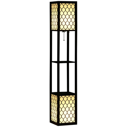 Floor Lamp with Shelves, 2 Light, Modern Standing Lamps for Living Room Bedroom by Unbranded