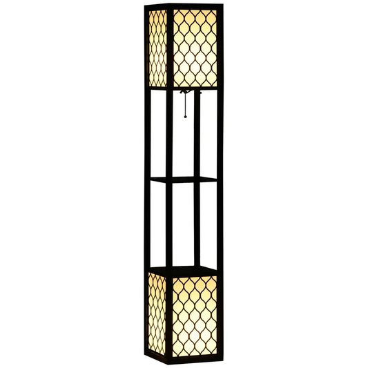 Floor Lamp with Shelves, 2 Light, Modern Standing Lamps for Living Room Bedroom by Unbranded