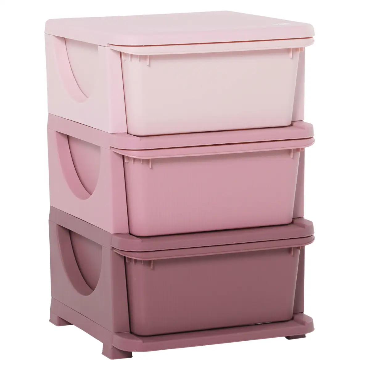 HOMCOM Kids Storage Units with Drawers 3 Tier Chest Vertical Dresser Tower by Unbranded