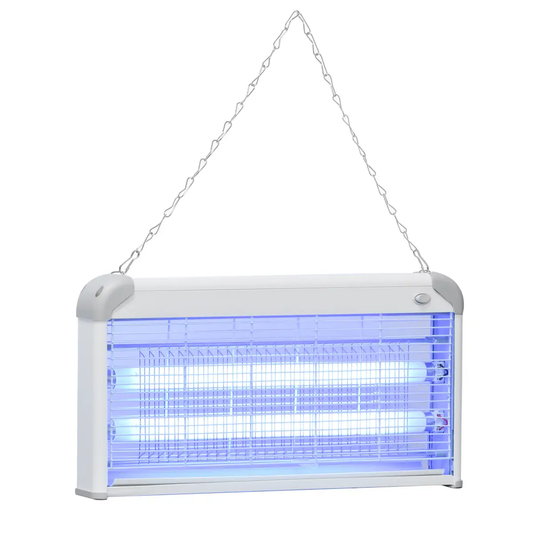 Outsunny Mosquito LED Killer Lamp 30 W Wall-mounted Insect Zapper, Steel-Grey by Outsunny