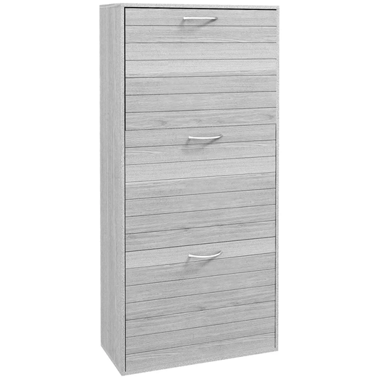 HOMCOM Slim Shoe Storage Cabinet with 3 Flip Drawers for 12 Pair of Shoes by HOMCOM