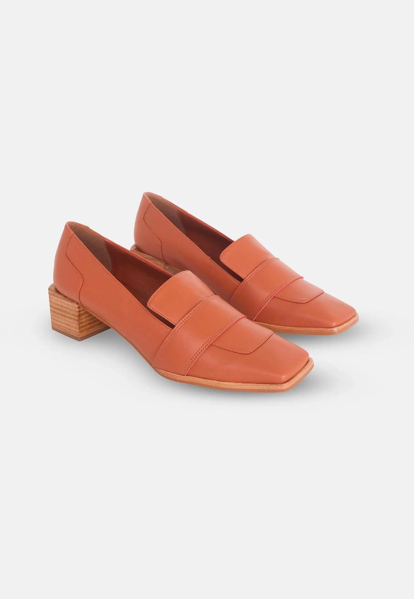 Brown Calf Leather Loafers Louro – Women’s 4cm Block Heel by Atelier