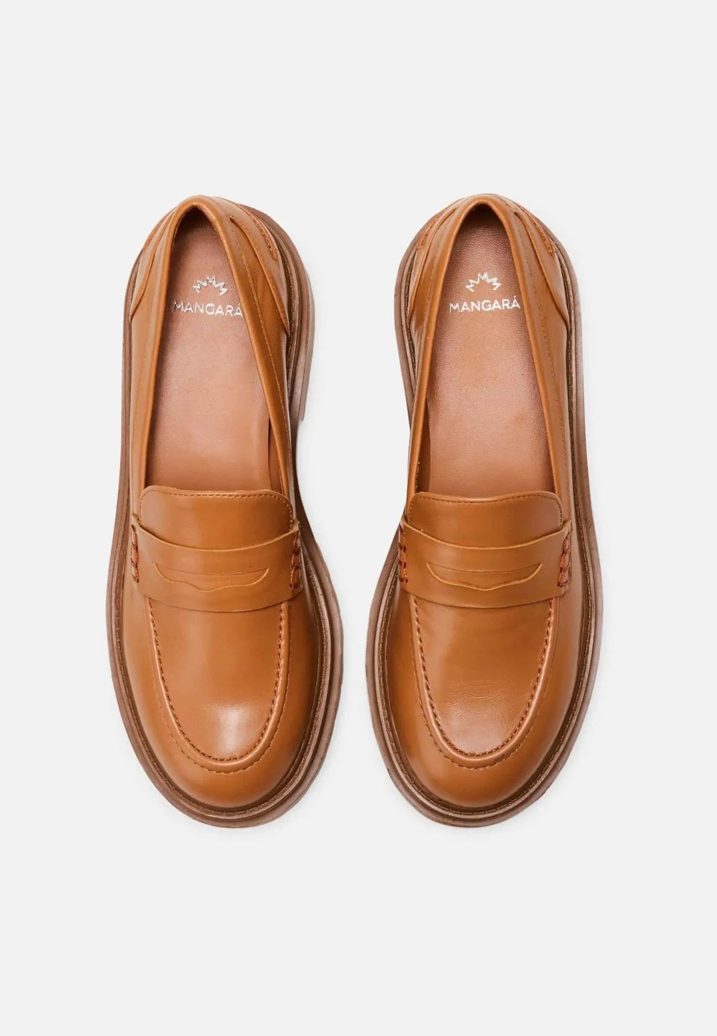 Women’s Brown Leather Loafers – Chunky Block Sole Design by Atelier