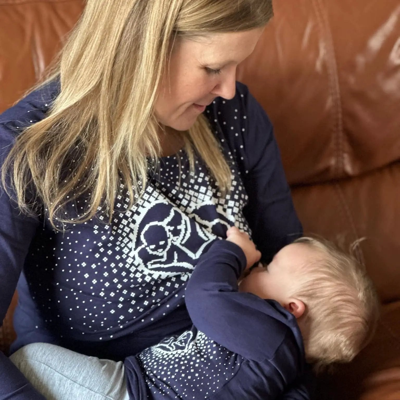 Blue Heart Breastfeeding Top by Stylish Mum