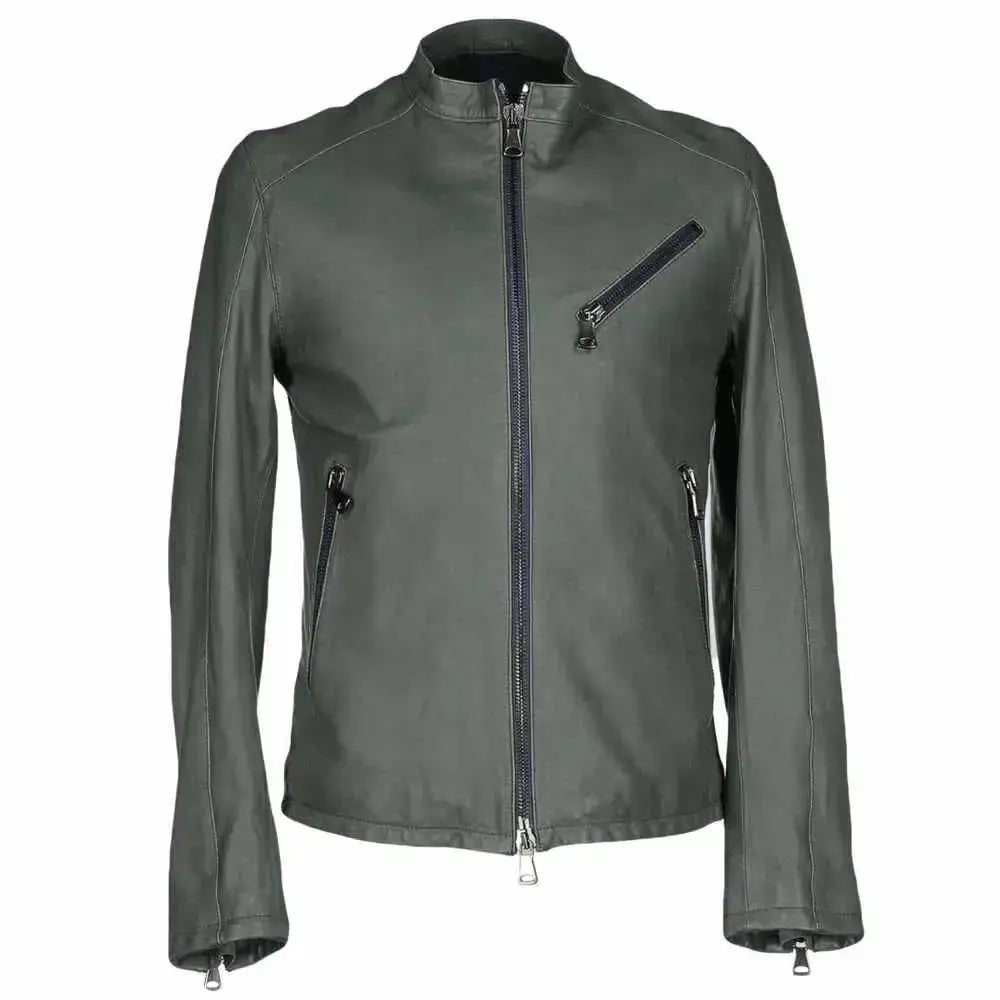 Men's Genuine Leather Slim Fit Motorcycle Jacket by Riders Republic UK