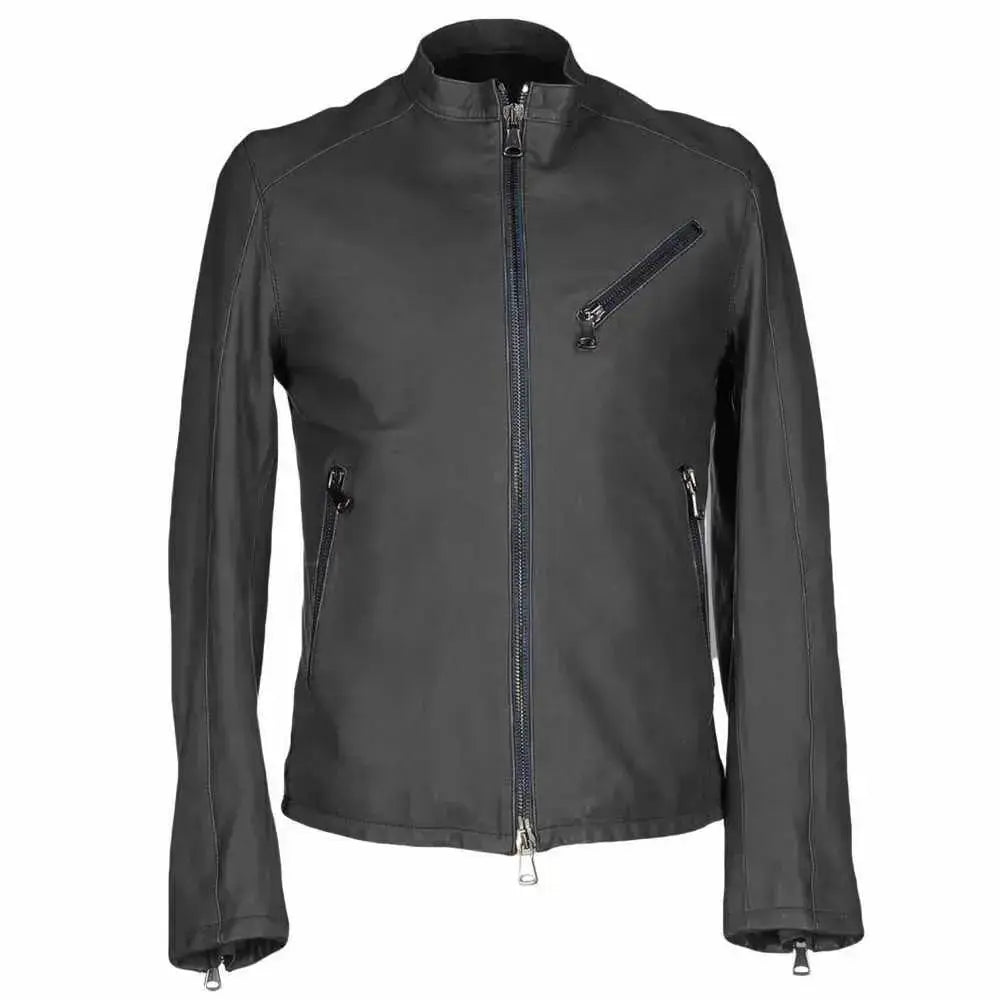 Men's Genuine Leather Slim Fit Motorcycle Jacket by Riders Republic UK