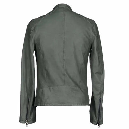 Men's Genuine Leather Slim Fit Motorcycle Jacket by Riders Republic UK