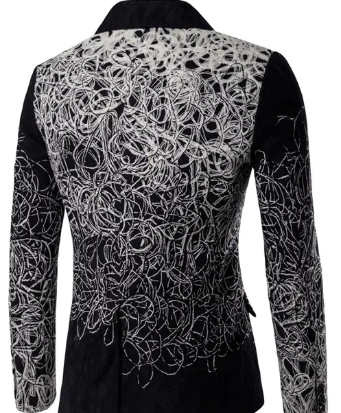 Men's black and grey party suit with knit details by EDKAY COLLECTION UK