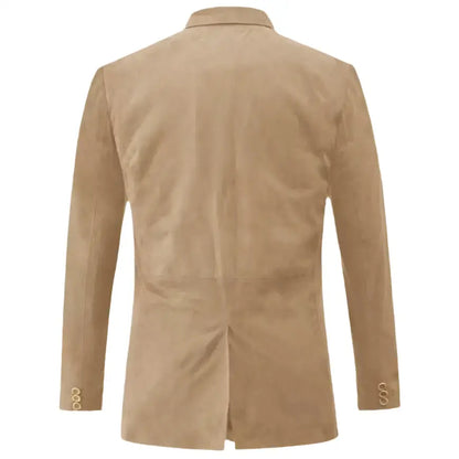 Mens Camel Brown Suede Leather Blazer