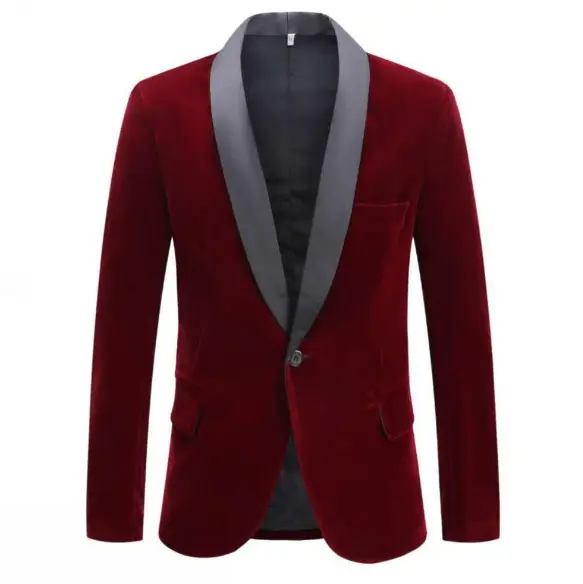 Men's velvet burgundy party suit by EDKAY COLLECTION UK