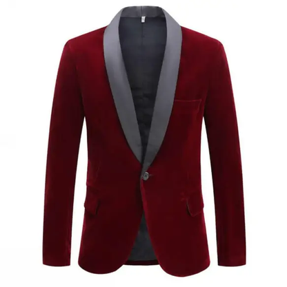 Men's velvet burgundy party suit by EDKAY COLLECTION UK