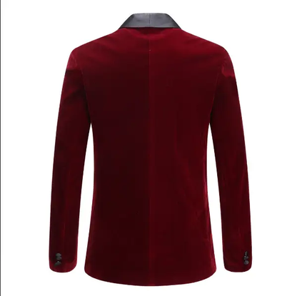 Men's velvet burgundy party suit by EDKAY COLLECTION UK