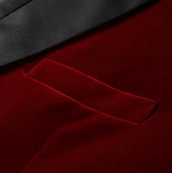 Men's velvet burgundy party suit by EDKAY COLLECTION UK