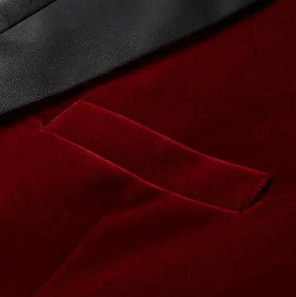 Men's velvet burgundy party suit by EDKAY COLLECTION UK
