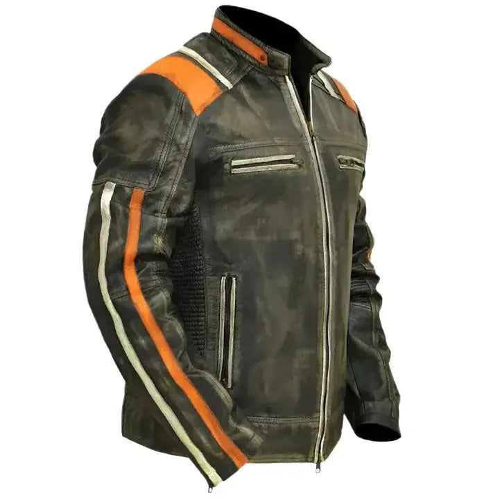 Vintage Style Retro Cafe Racer Black Jacket by Riders Republic UK