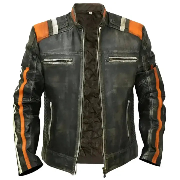 Vintage Style Retro Cafe Racer Black Jacket by Riders Republic UK
