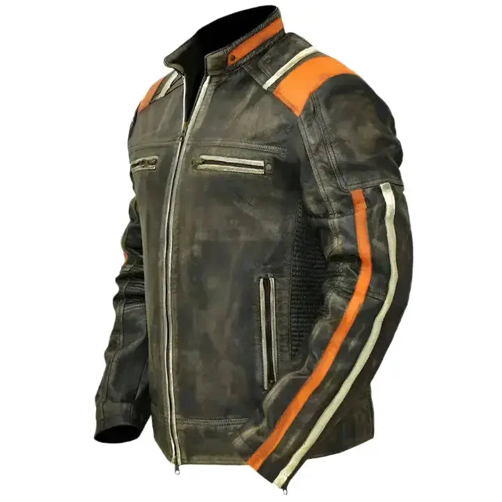 Vintage Style Retro Cafe Racer Black Jacket by Riders Republic UK