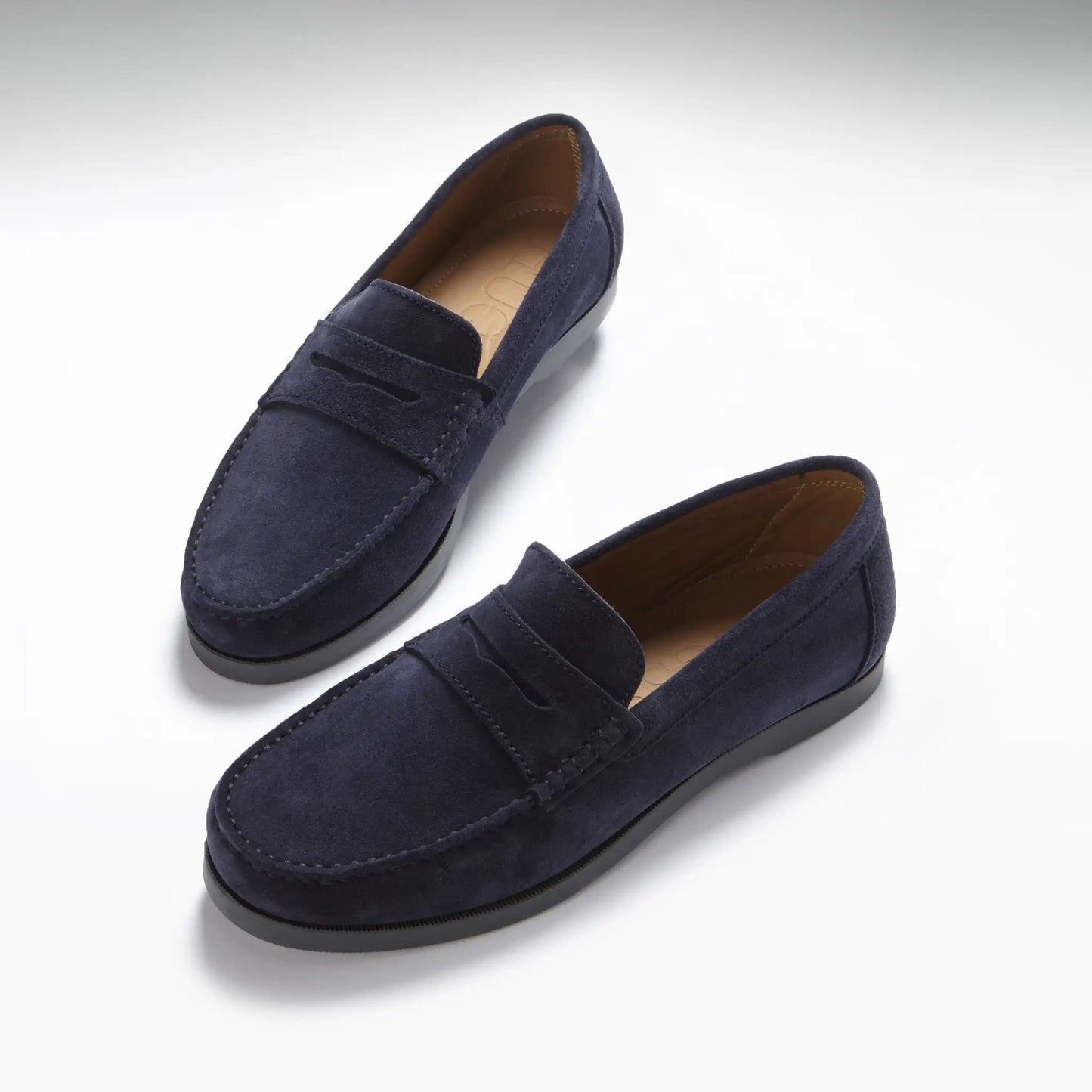 Boat Loafers, navy blue suede by Hugs & Co.