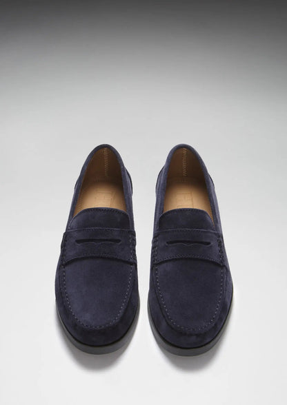 Boat Loafers, navy blue suede by Hugs & Co.