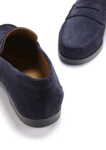 Boat Loafers, navy blue suede by Hugs & Co.