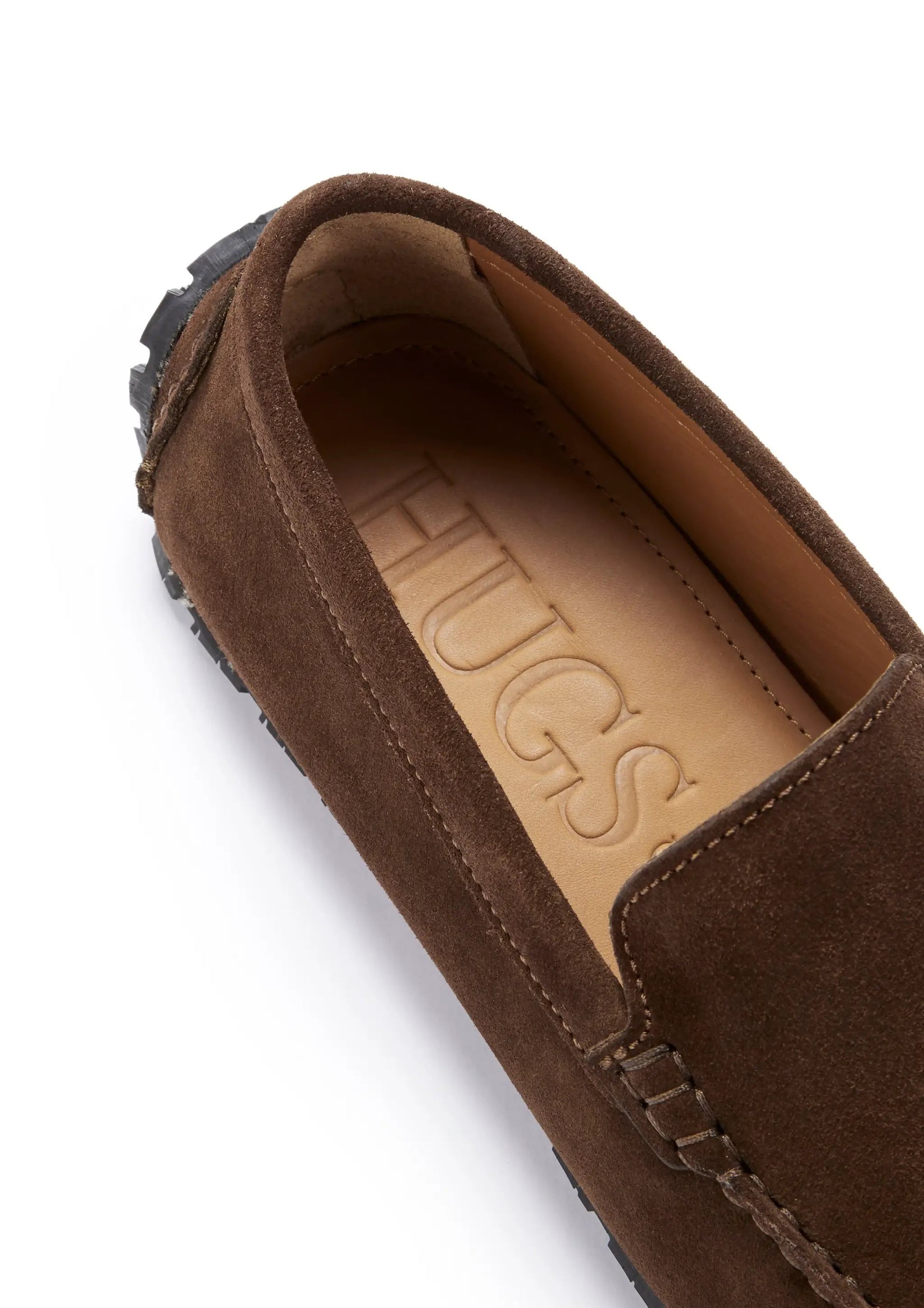 Tyre Sole Driving Loafers, brown suede by Hugs & Co.