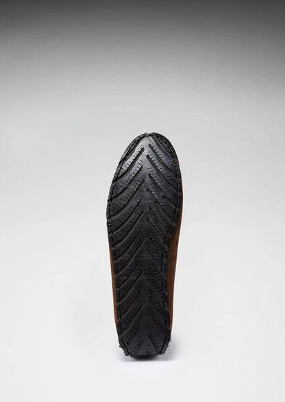 Tyre Sole Driving Loafers, brown suede by Hugs & Co.