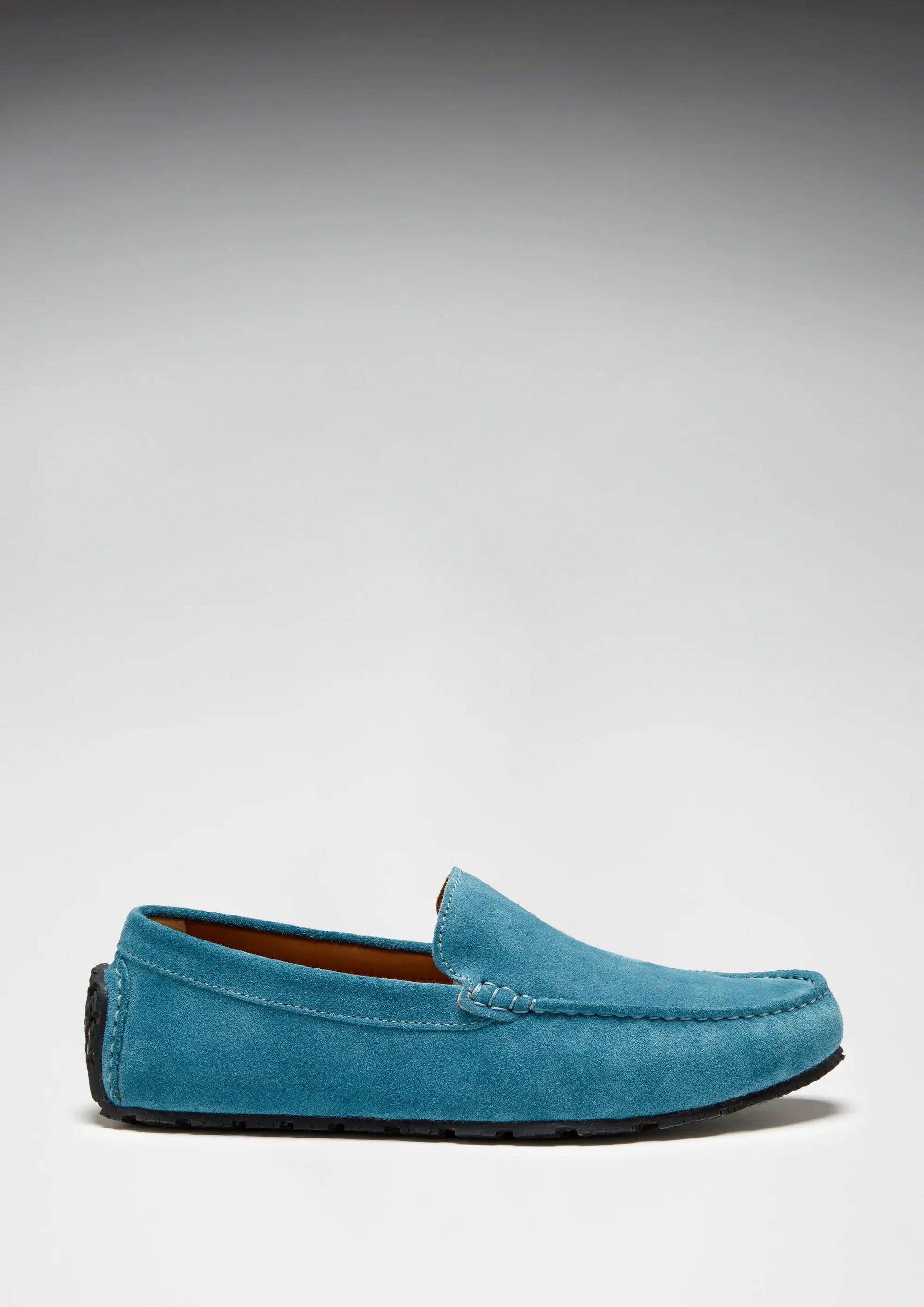 Tyre Sole Driving Loafers, petrol blue suede by Hugs & Co.