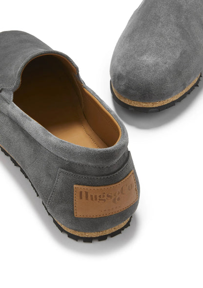 Tyre Sole Espadrilles, charcoal suede by Hugs & Co.
