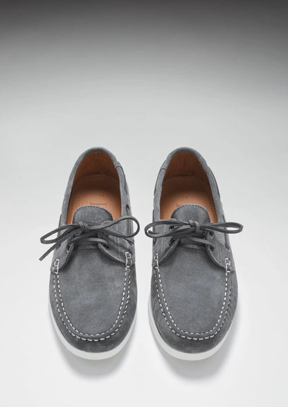 Deck Shoes, slate grey suede by Hugs & Co.