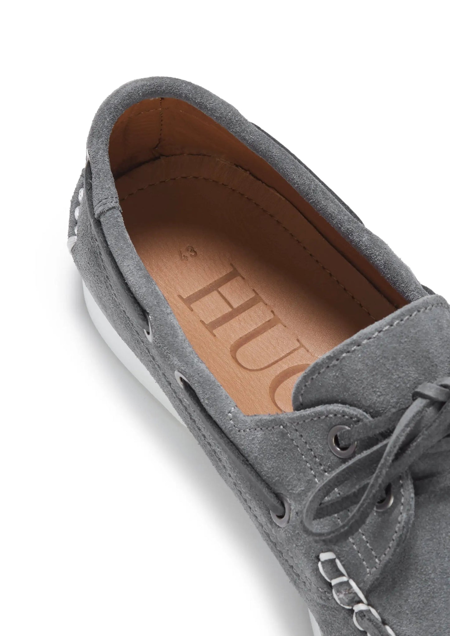 Deck Shoes, slate grey suede by Hugs & Co.