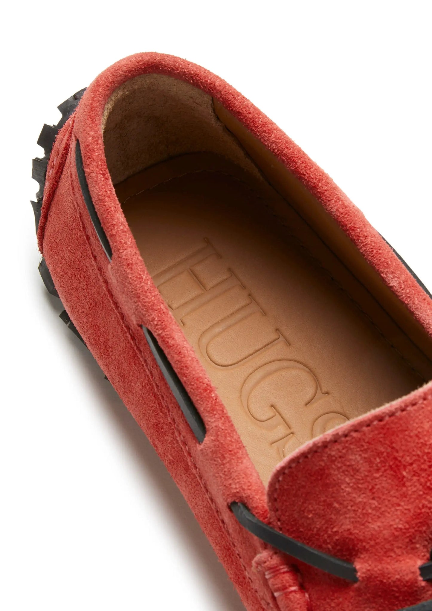 Tyre Sole Laced Driving Loafers, red suede by Hugs & Co.