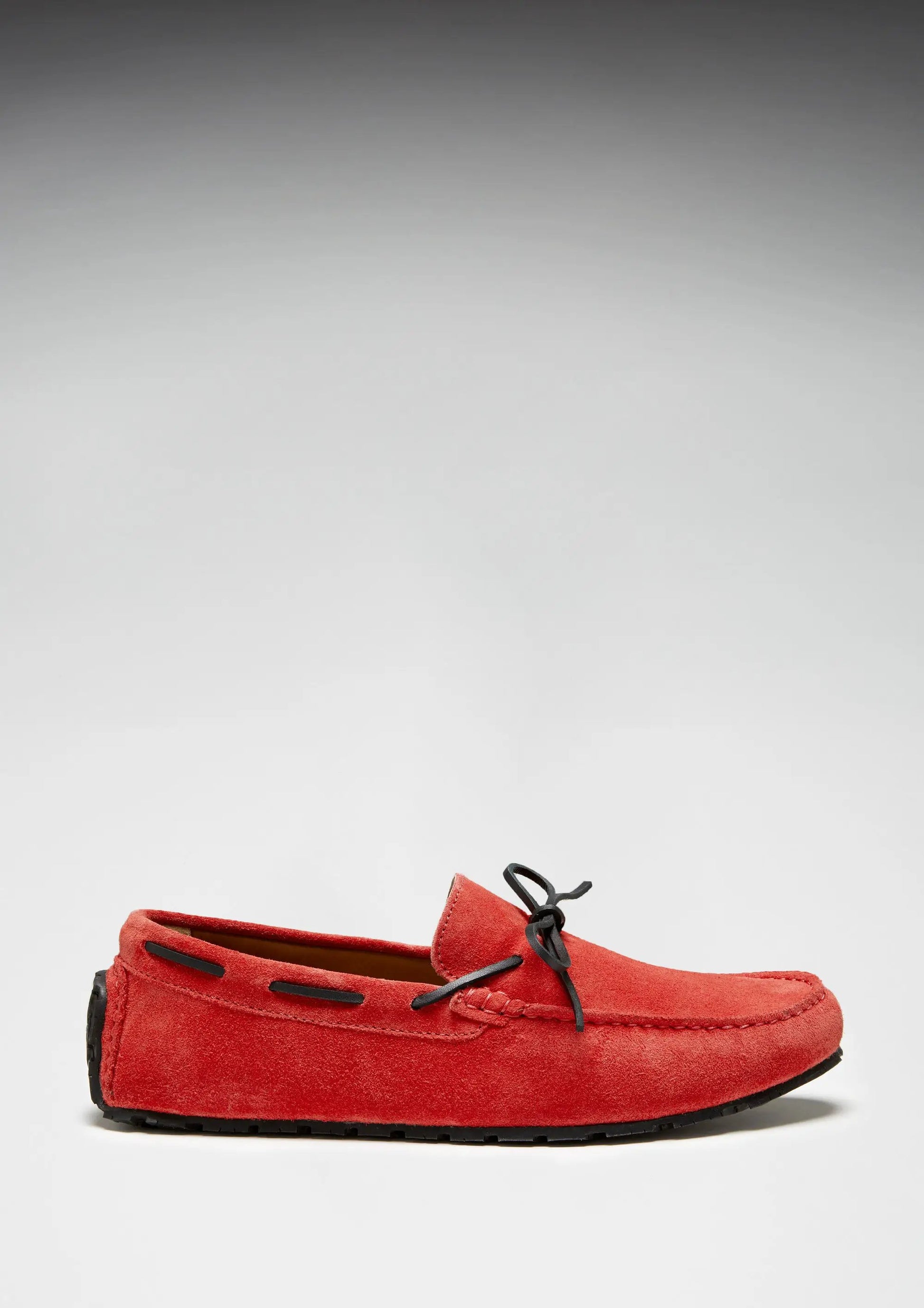 Tyre Sole Laced Driving Loafers, red suede by Hugs & Co.