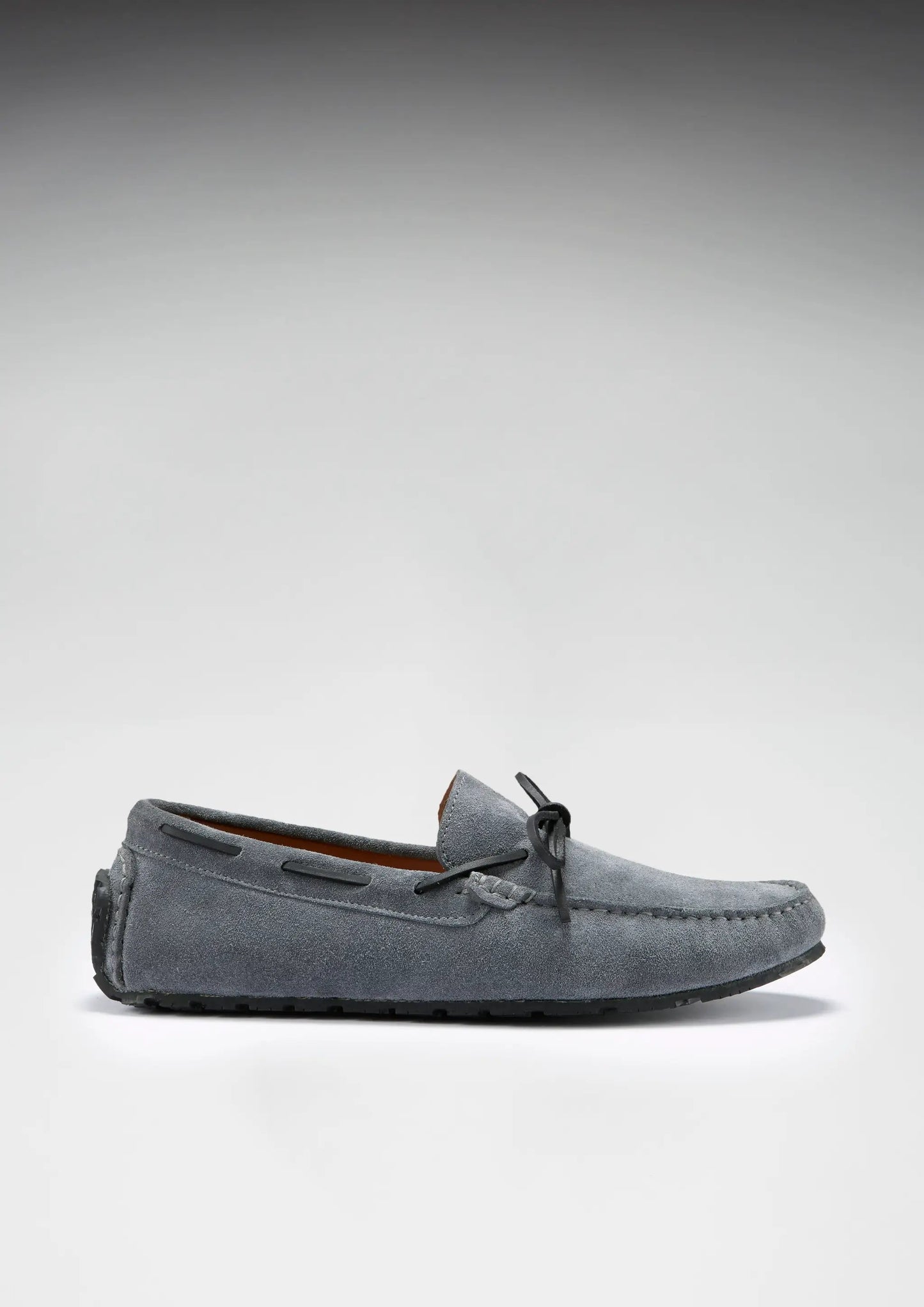 Tyre Sole Laced Driving Loafers, slate grey suede by Hugs & Co.