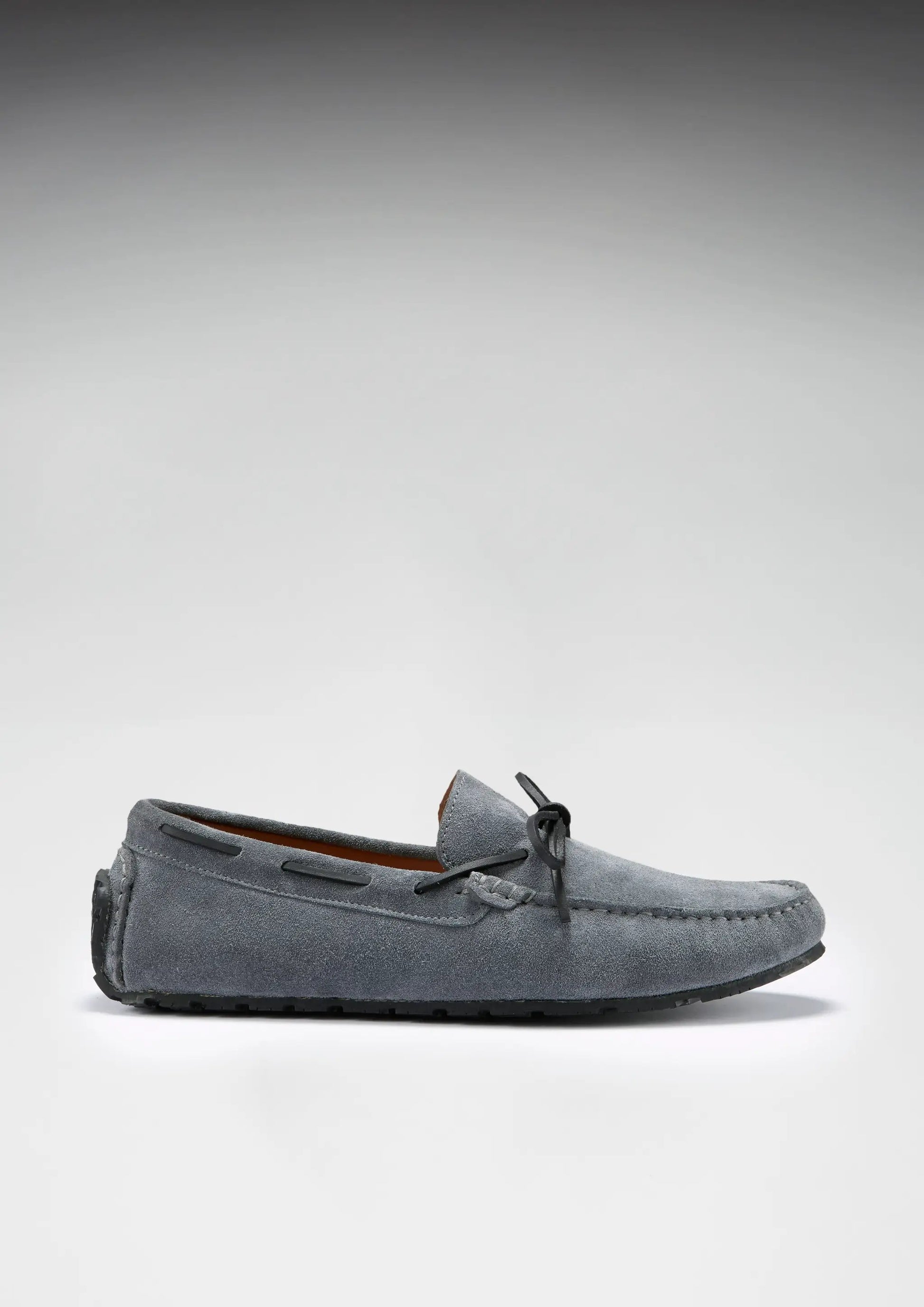 Tyre Sole Laced Driving Loafers, slate grey suede by Hugs & Co.