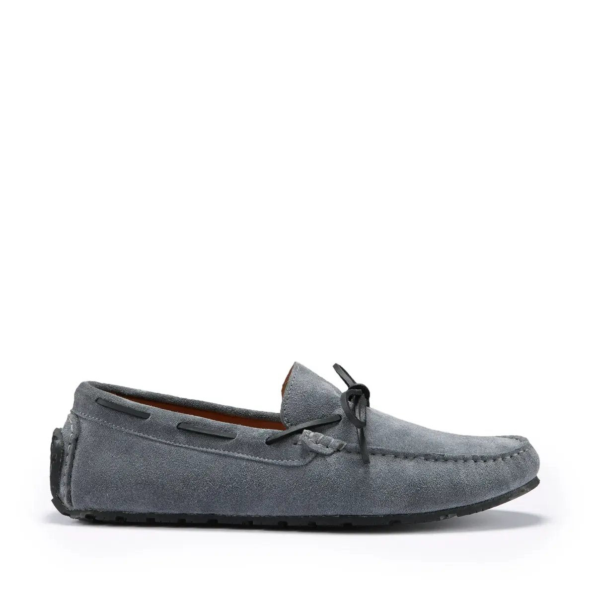 Tyre Sole Laced Driving Loafers, slate grey suede by Hugs & Co.