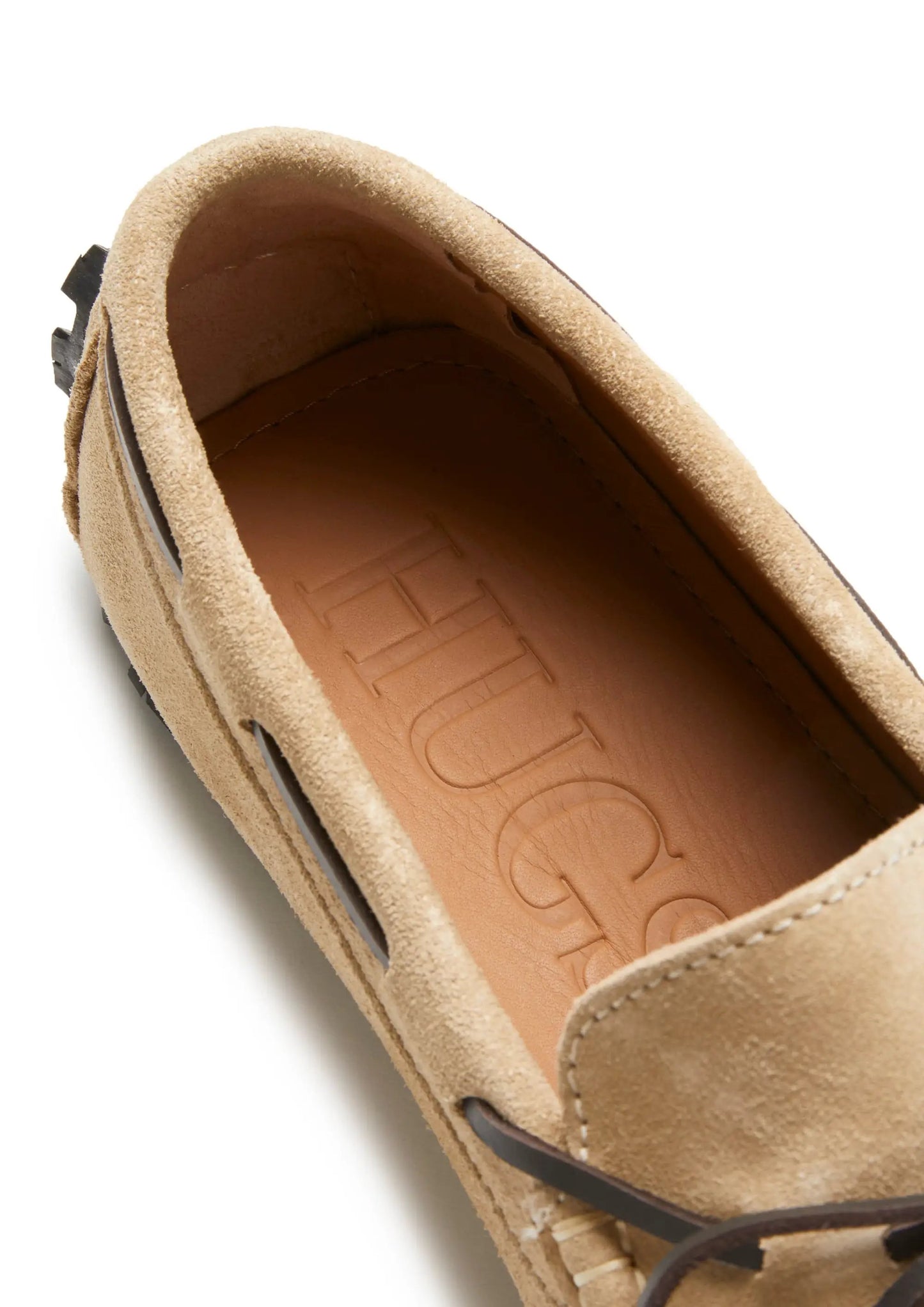 Tyre Sole Laced Driving Loafers, taupe suede by Hugs & Co.